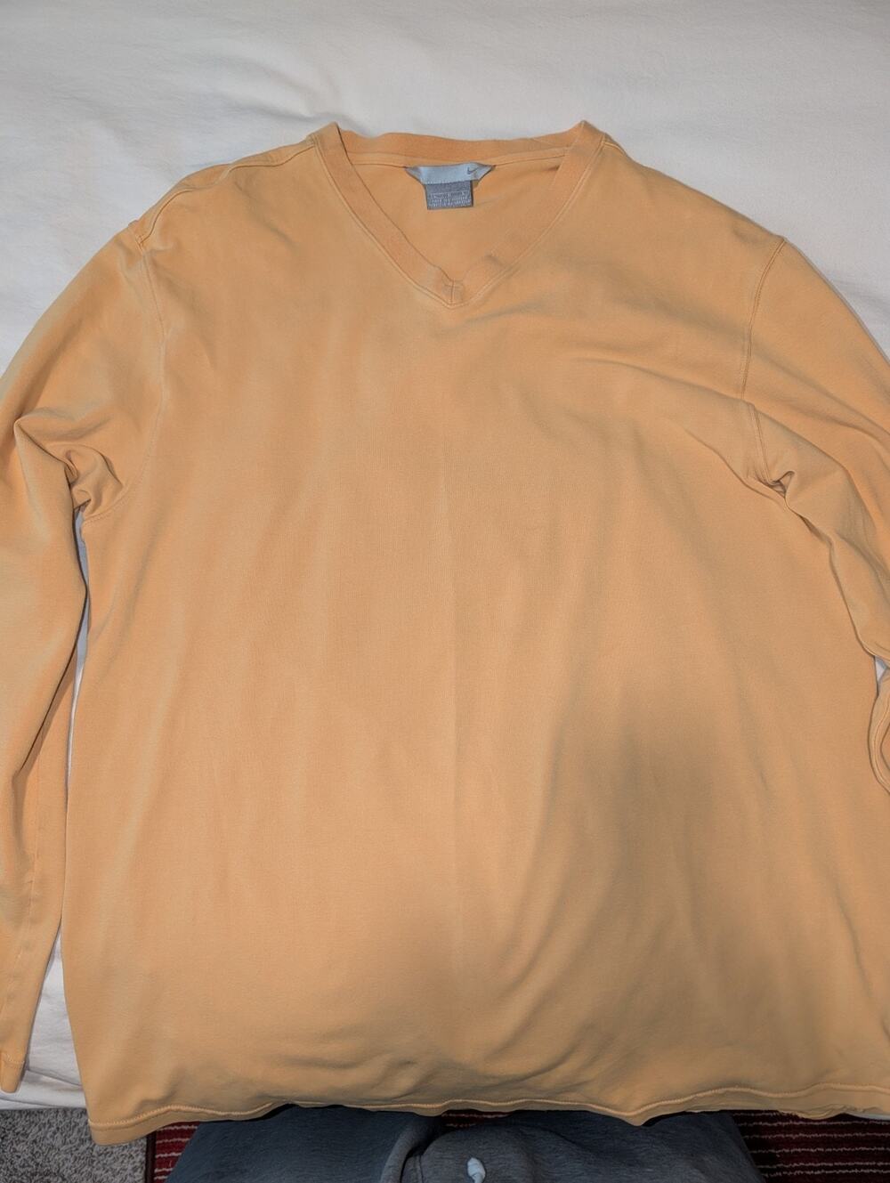 Nike Golf Fit DRY V-Neck Shirt Mens Large Mustard Yellow Training Tee 417565-722
